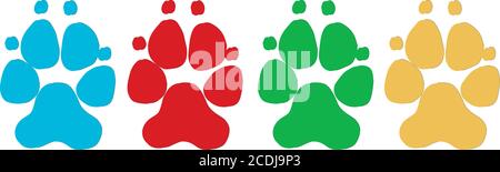 Four dog paws vector illustration Stock Vector