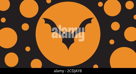 Bat Halloween background, flat style, vector illustration Stock Vector