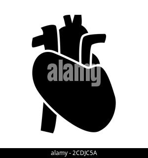 Heart Anatomy Glyph Icons Stock Photo