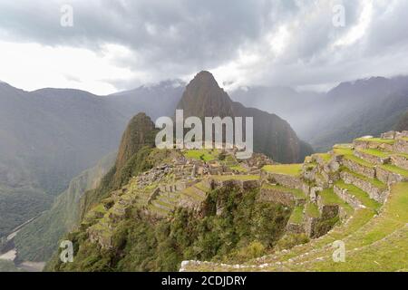 Machu Picchu, Peru - October 06, 2018: View Of Tourists Visiting The 