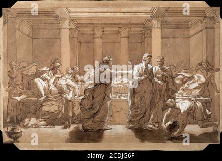 Abel De Pujol Alexandre Denis - the Death of Britannicus - French School - 19th and Early 20th Century Stock Photo