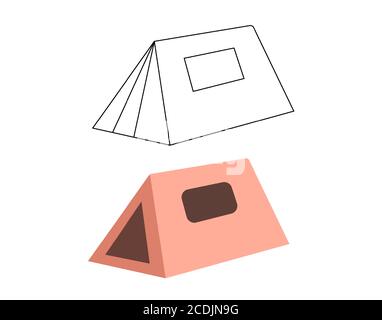 Outline tent. Colored flat tent vector illustration Stock Vector