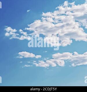 White clouds with blue sky landscape background. Stock Vector