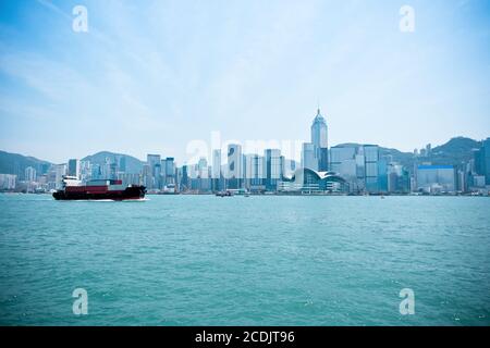 hong kong victoria harbor landscape Stock Photo