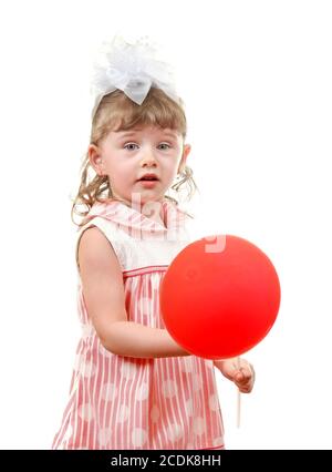 Little Girl With Balloon Stock Photo