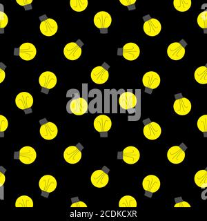 Light Bulb Seamless Pattern Background Vector Illustration Stock Vector