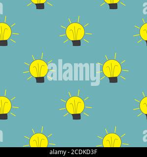 Light Bulb Seamless Pattern Background Vector Illustration Stock Vector