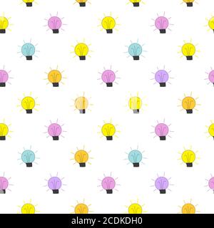 Light Bulb Seamless Pattern Background Vector Illustration Stock Vector