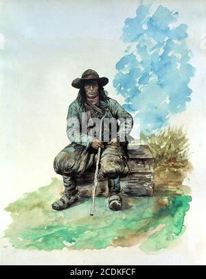 Bastien-Lepage Jules - Sketch of a Peasant - French School - 19th and Early 20th Century Stock Photo