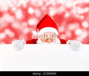 Santa Claus with Blank Board Stock Photo