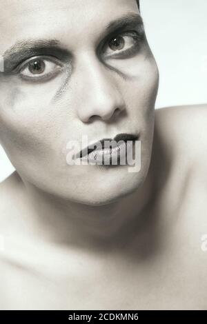 Indonesian young man with make-up Stock Photo