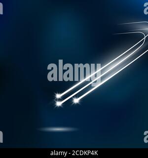 Abstract Falling Star - Black Shooting Star with Elegant Star Trail Stock Vector
