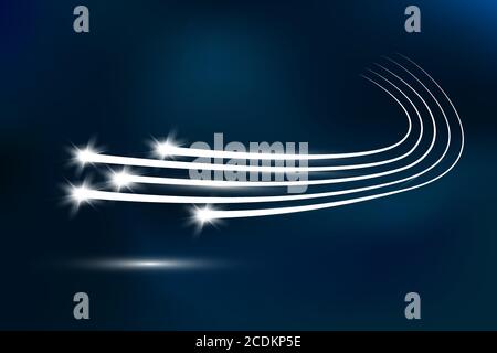 Abstract Falling Star - Black Shooting Star with Elegant Star Trail Stock Vector