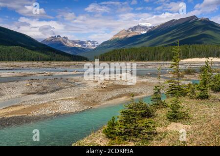 The Columbia Icefields along the Icefields Parkway, Alberta, Canada. Stock Photo