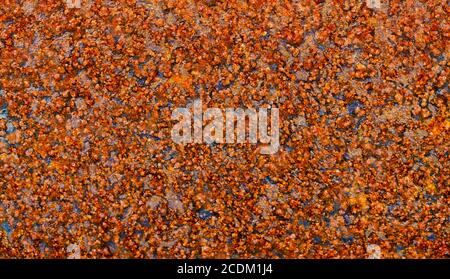 Close-up of a rusted metal surface. Stock Photo
