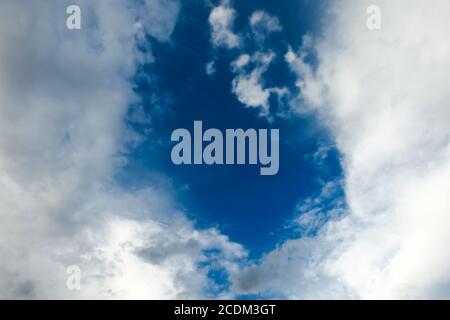Amazing dramatic sky. Cloudy weather turning rainy. Cumulonimbus in atmosphere. Stock Photo