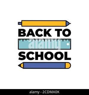 Back to school web banner, colorful pencils illustration. EPS10 vector Stock Vector