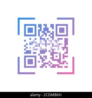 QR code icon in trendy flat style isolated on white background. Symbol for your web site design, logo, app, UI. Vector illustration, EPS. Stock Vector