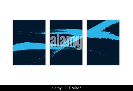 Set of creative minimalist hand painted illustrations for wall decoration, postcard or brochure cover design. Vector EPS10 Stock Vector