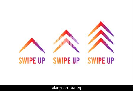 Swipe up set stories vector. Stories swipe button, vector illustration. Stock Vector