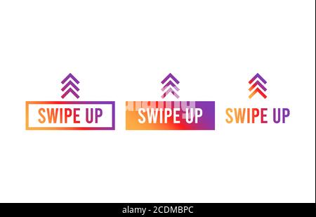 Swipe up set stories vector. Stories swipe button, vector illustration Stock Vector