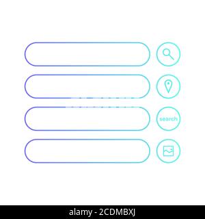 Set of search flat design icons for graphic user interface on websites, applications, infographic. Eps10 vector illustration Stock Vector