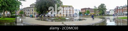 War memorial in the centre of Exeter in Devon, UK on a wet, rainy day. Stock Photo