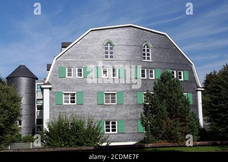 Slate house in striking architecture, Germany Stock Photo