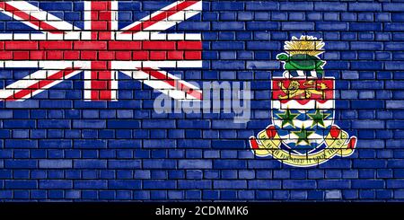 flag of Cayman Islands painted on brick wall Stock Photo