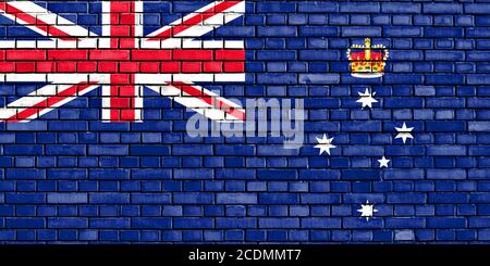 flag of Victoria painted on brick wall Stock Photo