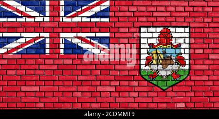 flag of Bermuda painted on brick wall Stock Photo