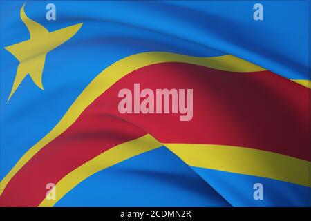 Congo Democratic Republic - waving flag - 3D illustration Stock Photo ...