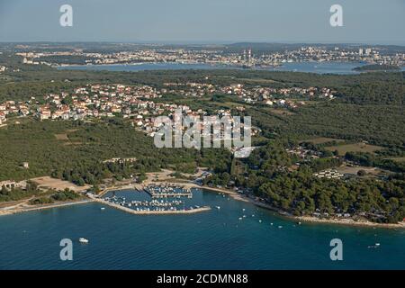 Aerial view, marina, Puntizela, Pula, Istria, Croatia Stock Photo