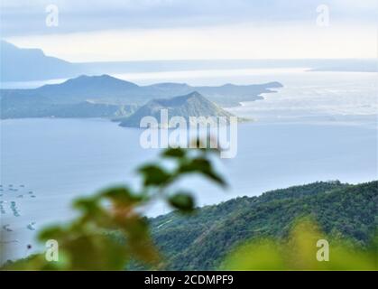 A view of the beautiful Taal volcano in the Philippines Stock Photo