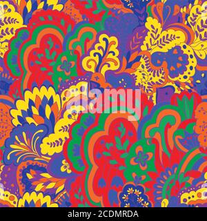 Organic seamless pattern with original plant elements. Floral seamless background. Stock Vector