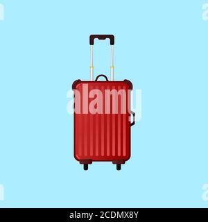travel suitcase vector with red color, additional image include layer by layer Stock Vector