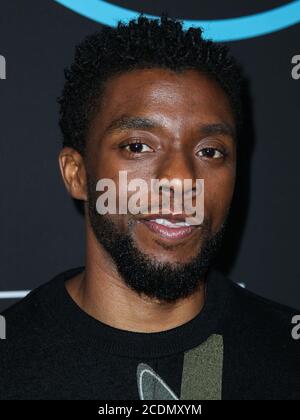 Los Angeles, United States. 28th Aug, 2020. (FILE) Chadwick Boseman Dead at 43 After Battle With Colon Cancer. LOS ANGELES, CALIFORNIA, USA - FEBRUARY 17: Actor Chadwick Boseman arrives at the 2018 GQ All Star Party held at The NoMad Hotel Los Angeles on February 17, 2018 in Los Angeles, California, United States. (Photo by Xavier Collin/Image Press Agency) Credit: Image Press Agency/Alamy Live News Stock Photo