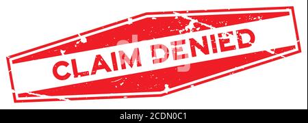 Grunge red claim denied word hexagon rubber seal stamp on white background Stock Vector