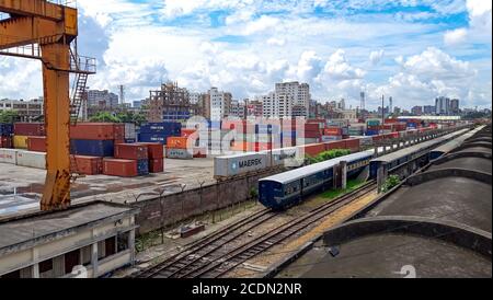 Dhaka Inland Container Depot . Dhaka ICD container storage . ICD,  kamalapur, Dhaka. Stock Photo