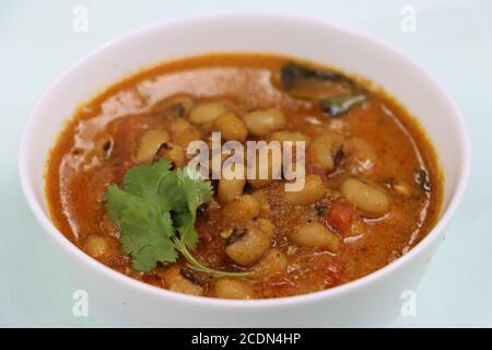 Chawli ki subji or Cowpea masala or Black eyed beans curry in Indian style Stock Photo