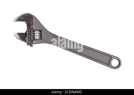 adjustable wrench isolated on the white Stock Photo
