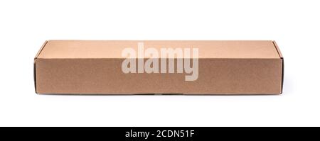 closing a stack of cardboard boxes on a white background with clipping path Stock Photo