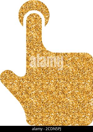 Finger gesture icon in gold glitter texture. Sparkle luxury style ...