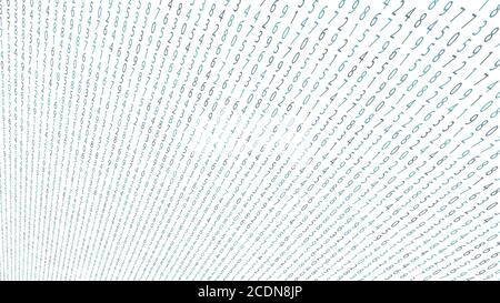 Fan of numbers isolated on a white background. Lines of numbers in different shades and sizes. Vector EPS 10. Stock Vector