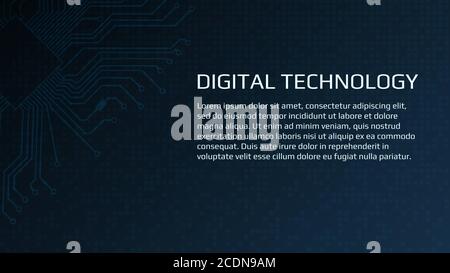 Abstract digital background template for websites, news or articles. A circuit board and many blocks symbolizing blockchain technology. Stock Vector