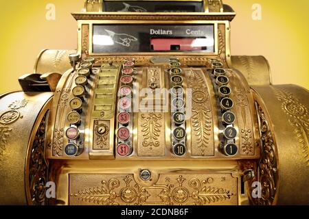 Old-time cash register Stock Photo