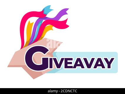 Giveaway giving presents for activities and likes in social media Stock Vector