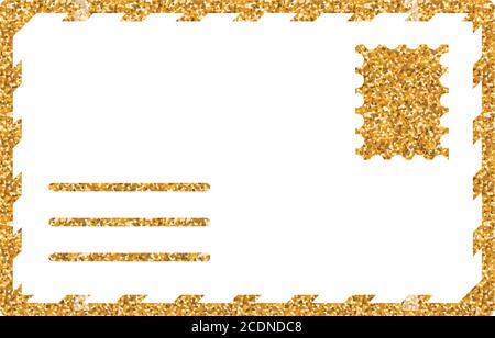 Letter icon in gold glitter texture. Sparkle luxury style vector illustration. Stock Vector