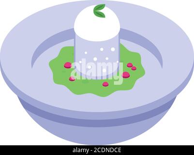 Cake molecular cuisine icon, isometric style Stock Vector