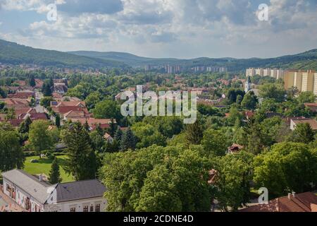 View on the city from Diósgyőr castle in Miskolc, Hungary Stock Photo